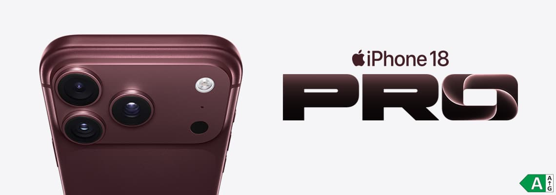 iPhone 18 Pro – Rückseite des Smartphones mit drei Kameras und Blitz in dunklem Rotton