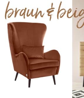 Sessel braun & beige