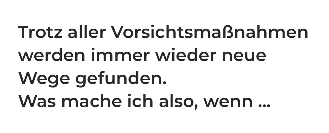 Vorsichtsmaßnahmen
