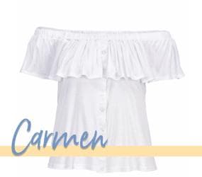 T-Shirts mit Carmenausschnitt