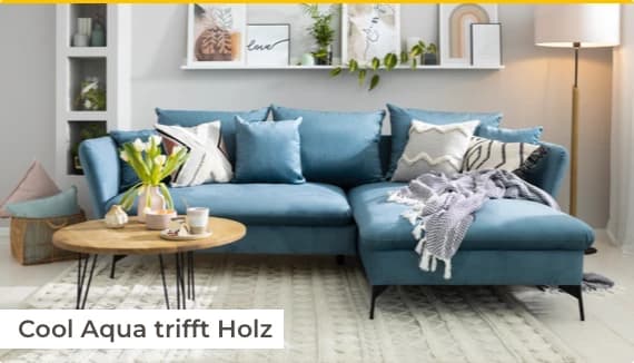 Cool Aqua trifft Holz