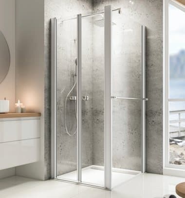 Duschen mit Pendeltür