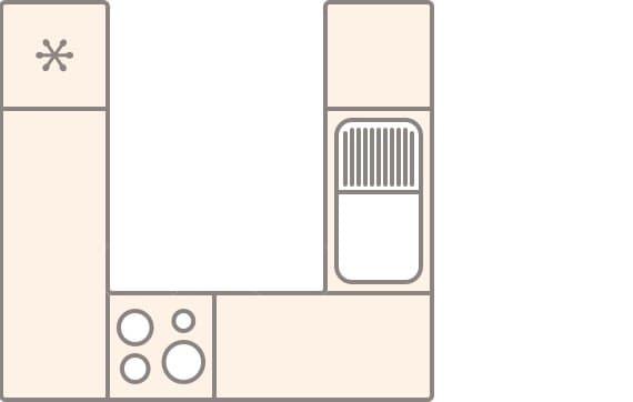 Küchenzeile in U-Form