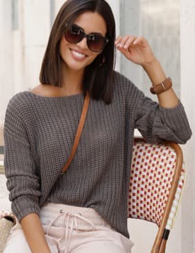 Grobstrickpullover Damen