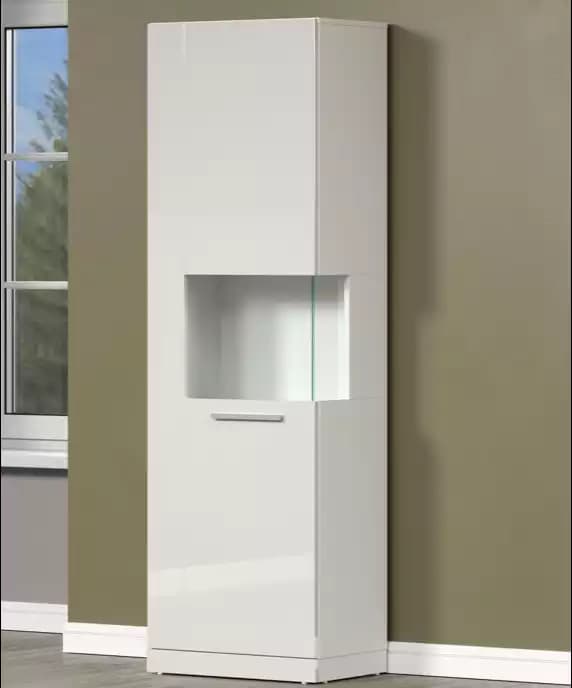Weiße Hochglanz Vitrine