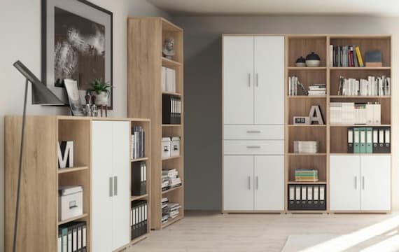 Weiße Büroschränke