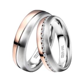 Rosegoldene Eheringe