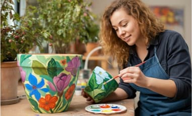 Blumentöpfe bemalen & verschönern