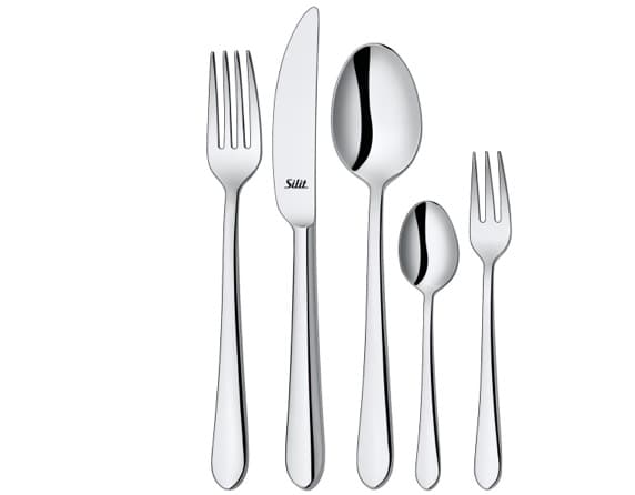 Silberne Besteck-Sets