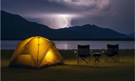 Zelten bei Gewitter, Wind & Regen