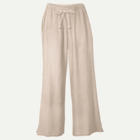 beige Palazzo Baumwollhose