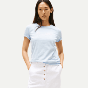 hellbkaues Baumwoll T-Shirt