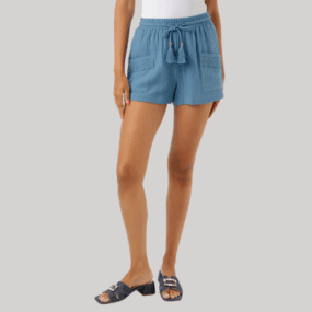 blaue Baumwollshorts
