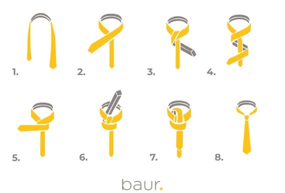 Anleitung Four-in-Hand-Knoten