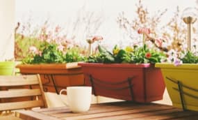 Blumenkasten am Balkon befestigen