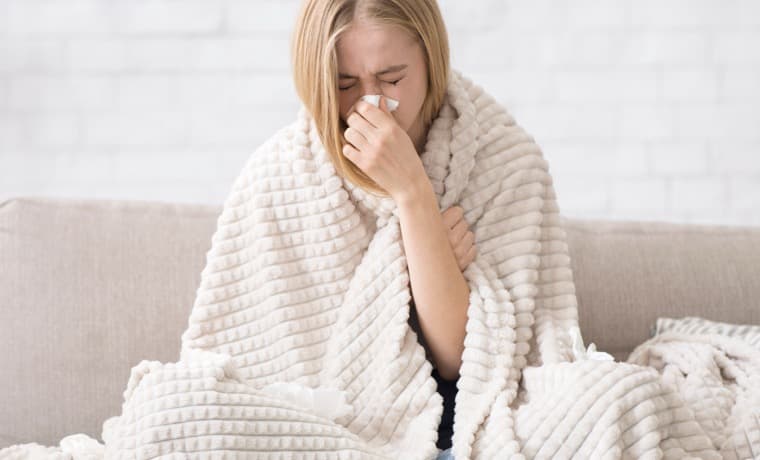 Mit Erkältung in die Sauna