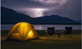 Zelten bei Gewitter, Wind & Regen