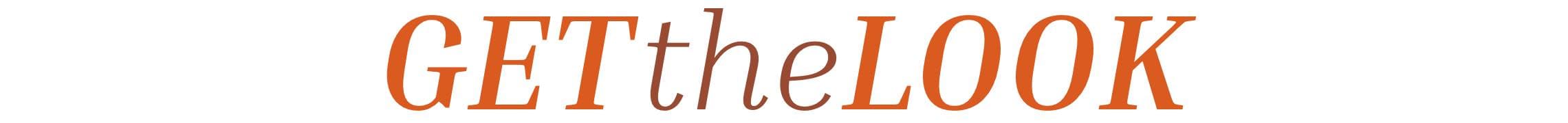 GET the LOOK in orange Schrift auf weißem Hintergrund