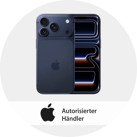 Autorisierter Apple Händler – iPhone mit drei Kameras und glänzendem Display in dunklem Design