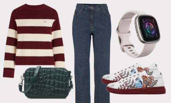 Outfit-Idee: Bunte Sneaker & Slim-Jeans