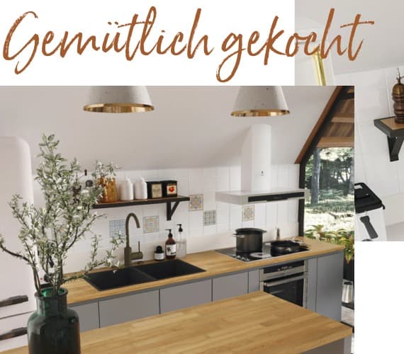 Küche mit Dachschräge