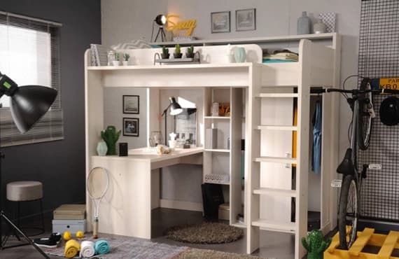 Hochbetten mit Schreibtisch