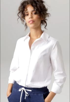 weiße Langarmblusen