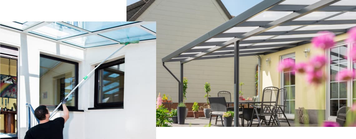 Terrassenüberdachung reinigen