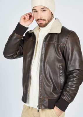 Lederjacken Herren braun