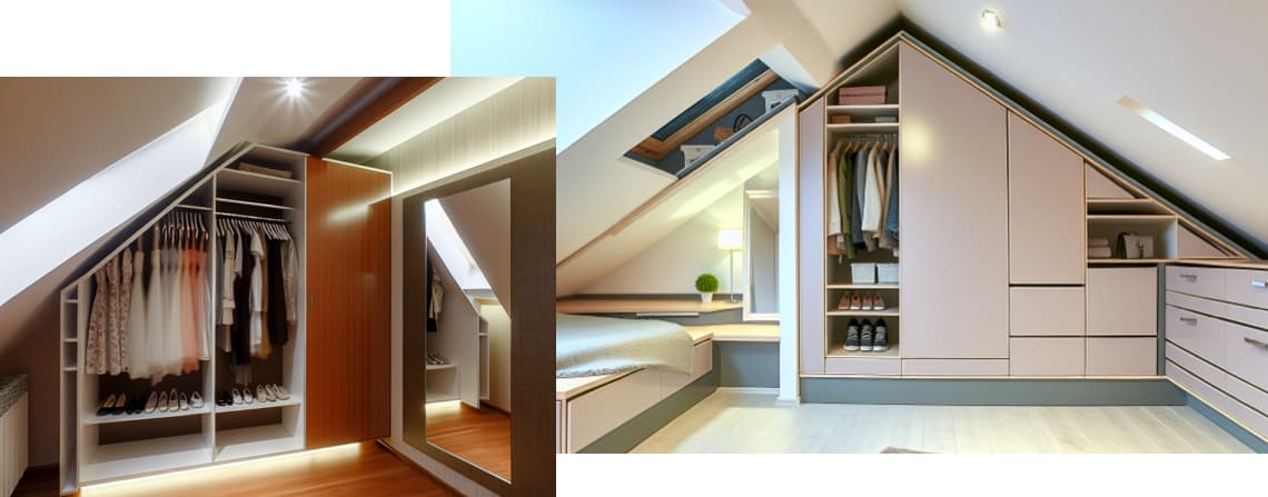 Ankleidezimmer mit Dachschräge