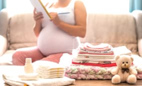 Tasche für die Geburt packen