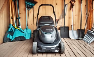 Rasenmäher im Winter