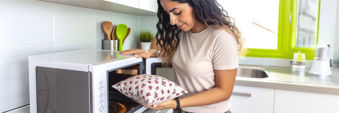 Kirschkernkissen erwärmen in der Mikrowelle: So geht’s