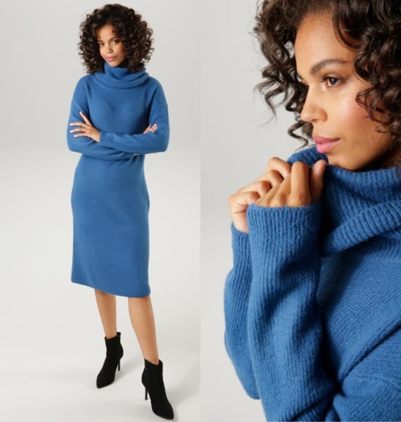 Blaue Strickkleider