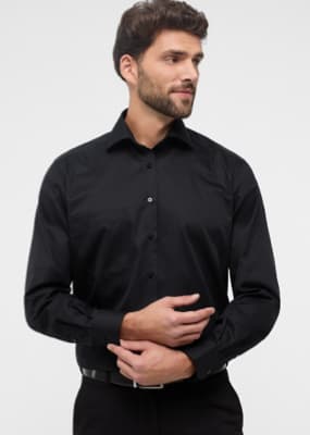 Schwarze Langarm Business-Hemden