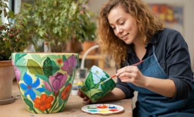 Blumentöpfe bemalen & verschönern