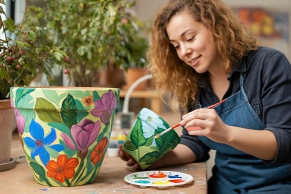 Blumentöpfe bemalen & verschönern