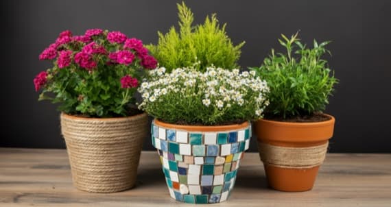 Blumentöpfe verschönern
