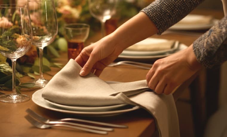 Bestecktasche aus Serviette falten & rollen