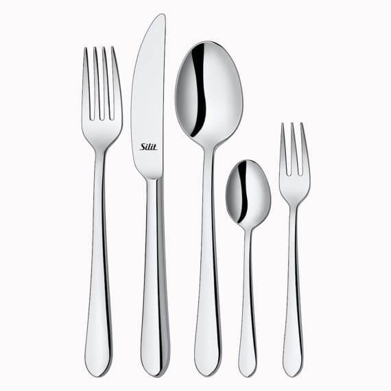 Silberne Besteck-Sets