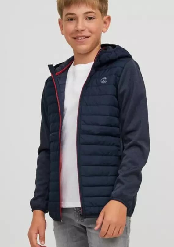 Jungen Jacken leichte Steppjacke in Blau, mit Kapuze