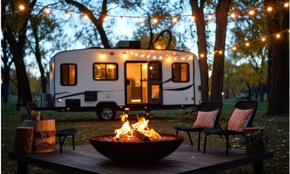 Lagerfeuer beim Zelten