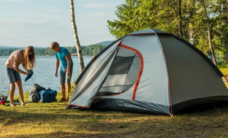 Camping Zeltaufbau