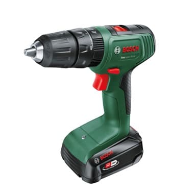 Akkuschrauber von Bosch – grüner Bosch Akkuschrauber mit schwarzem Bohrkopf und rotem Schalter