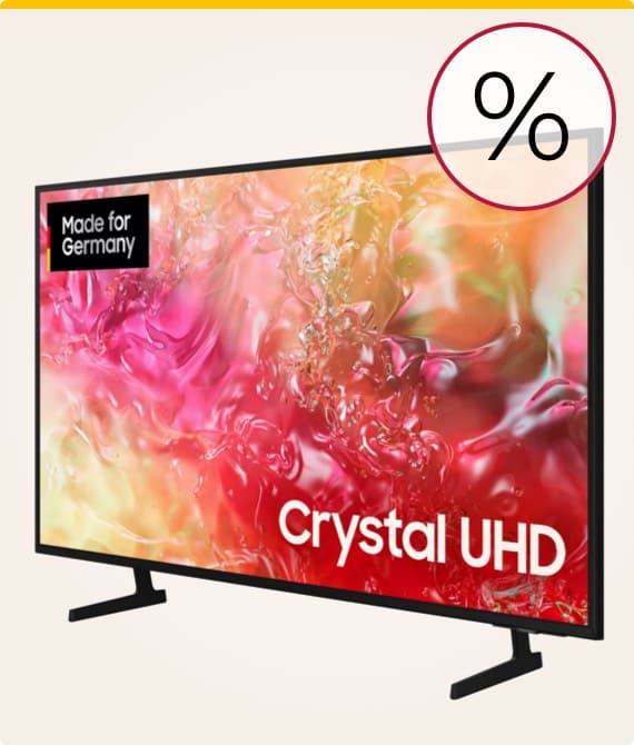 % Rabatt – Crystal UHD Fernseher Made for Germany, bunte Farben auf Bildschirm