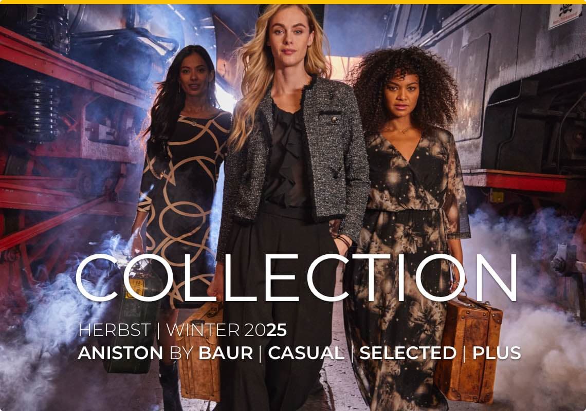 COLLECTION Herbst Winter 2025 Aniston by Baur Casual Selected Plus – Drei Frauen in stilvoller Herbst-Winterkleidung
