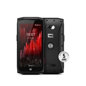 Smartphone mit robustem Design und 5 Jahre Herstellergarantie, Vorder- und Rückansicht, Bildschirm zeigt 10:07 Uhr am 26. Januar