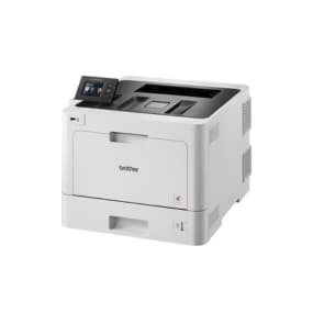 Weißer Brother-Drucker mit Display und Papierfach