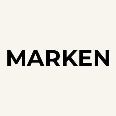 MARKEN – schwarzer Schriftzug auf hellem Hintergrund